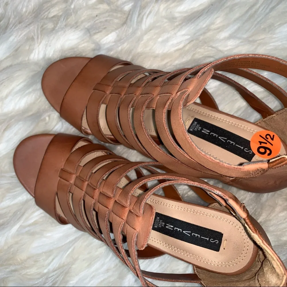 Steven by Steve Madden Brown Leather Caged Heels | Strappy Pumps | 9.5